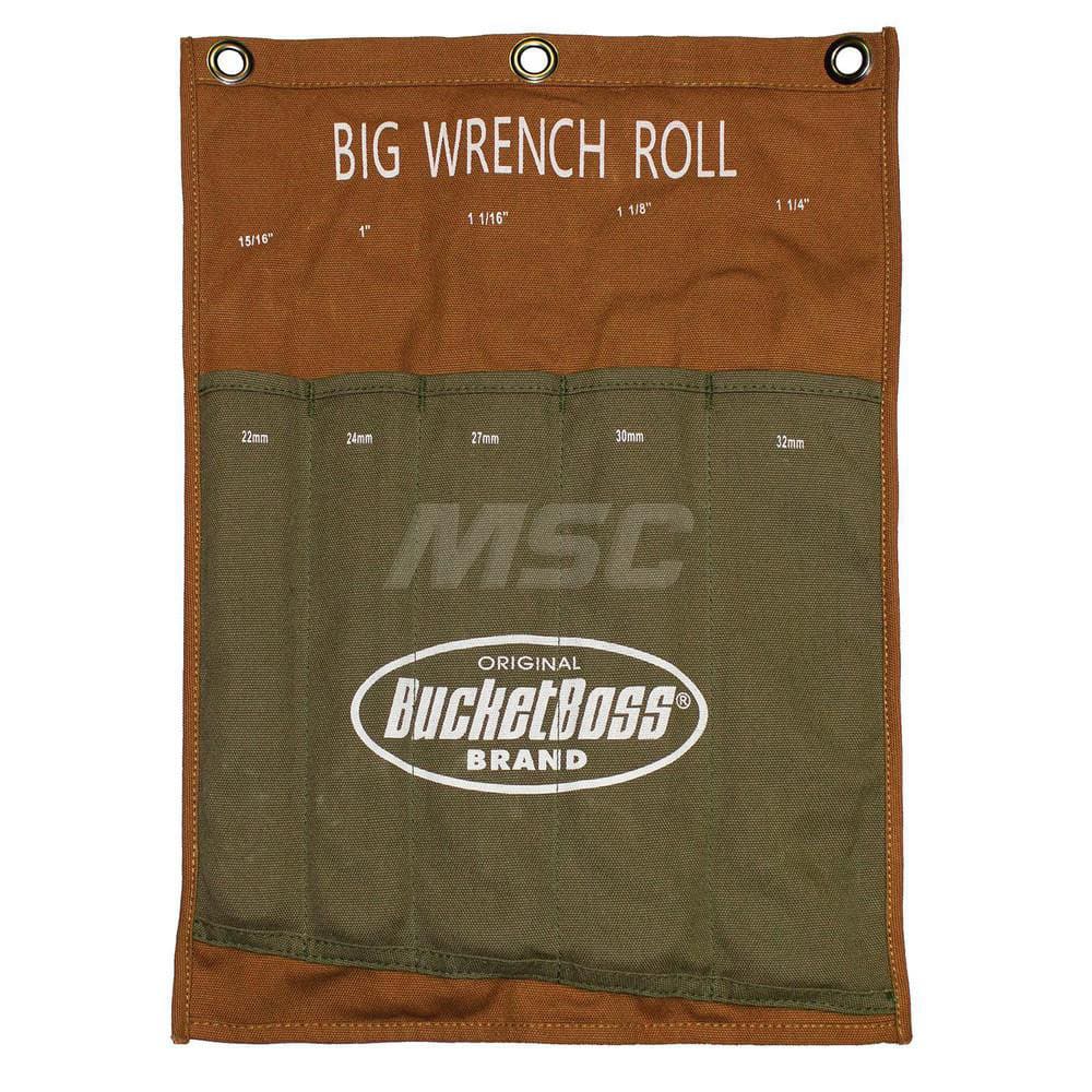 Tool Pouches & Holsters; Holder Type: Heavy-Duty; Rollup Pouch; Tool Pouch; Tool Type: Wrench; Material: Canvas; Color: Brown; Number of Pockets: 5.000; Minimum Order Quantity: Canvas; Mat: Canvas; Material: Canvas