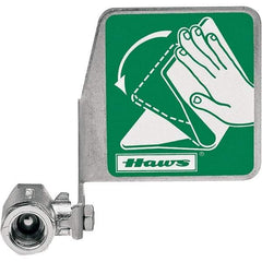 Haws - 1/2" Inlet, 7" Long x 5" Wide x 3" High, Stainless Steel Plumbed Wash Station Stay-Open Ball Valve - Green Matting, Compatible with Combination Drench Shower & Eye/Face Wash Stations - Americas Tooling