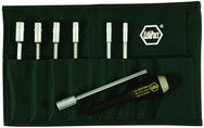 7 Piece - 5; 5.5; 6; 7; 8; 9 & 10mm Interchangeable Metric Nut Driver Blade Set in Canvas Pouch - Americas Tooling