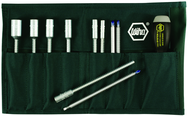 11 Piece - ESD Safe Interchangeable Blade Set - #10895 - Slotted 3.0-6.0; Phillips #0-2 & Inch 3/16-1/2" Nut Drivers In Canvas Pouch - Americas Tooling