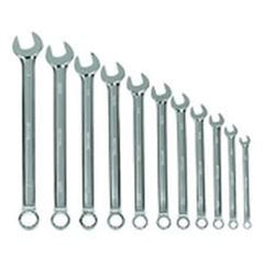 11 Pieces - Chrome - High Polished Wrench Set - 3 /8 - 1" - Americas Tooling