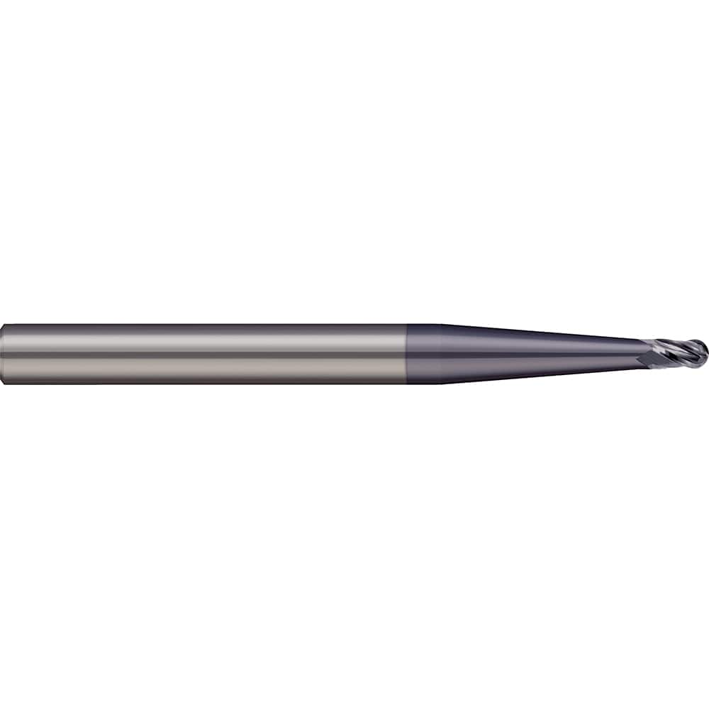 Micro 100 - 5/64" Diam, 0.188" LOC, 3 Flute Solid Carbide Ball End Mill - Exact Industrial Supply