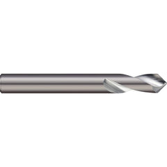 Micro 100 - 1/2" Body Diam, 90°, 2-1/2" OAL, 2-Flute Solid Carbide Spotting Drill - Exact Industrial Supply