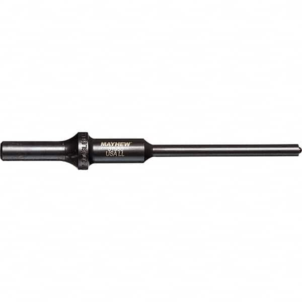 Mayhew - 1/4" Head Width, 6" OAL, Roll Pin Punch - Round Drive, Round Shank, Steel - Americas Tooling