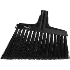 Vikan - 11-1/2" Wide, Black Polyester Bristles, Angled Broom - Flagged, Water Resistant - Americas Tooling