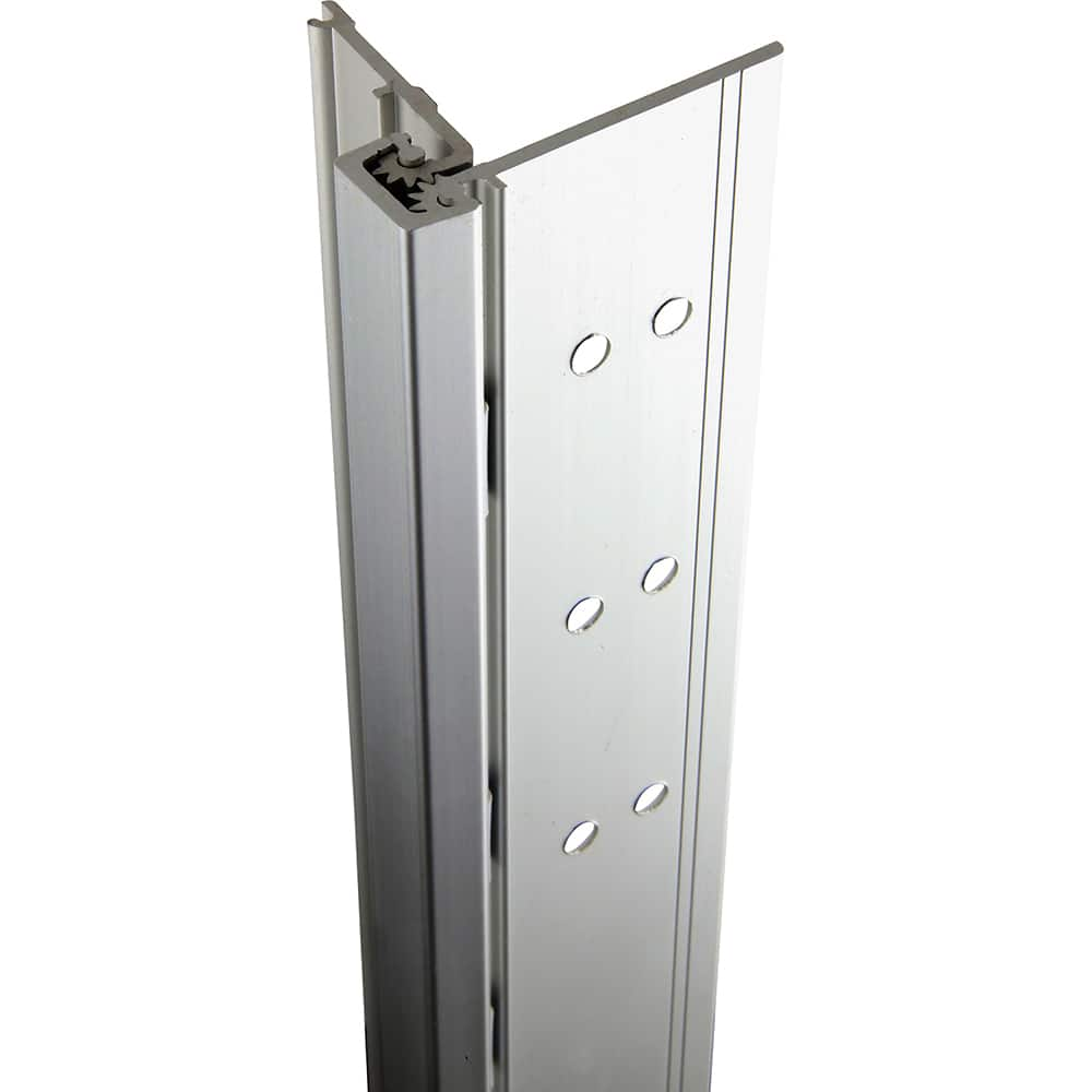 Stanley - Continuous Hinges; Type: Half Surface ; Mount Type: Half Surface ; Overall Length (Inch): 120; 120 ; Hinge Material: Aluminum ; Width (Decimal Inch): 4.0 ; Thickness (Decimal Inch): 0.1120 - Exact Industrial Supply