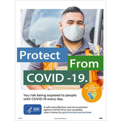 NMC - Training & Safety Awareness Posters; Subject: General Safety & Accident Prevention ; Training Program Title: Protect from COVID-19; COVID-19 Vaccination Awareness ; Message: PROTECT FROM COVID-19. YOU RISK BEING EXPOSED TO PEOPPLE WITH COVID-19 EVE - Exact Industrial Supply