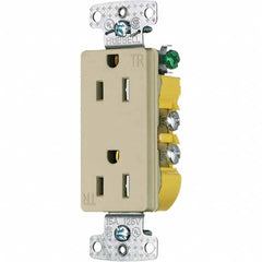 Hubbell Wiring Device-Kellems - 125V 15A NEMA 5-15R Residential Grade Ivory Straight Blade Duplex Receptacle - Americas Tooling