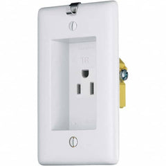 Hubbell Wiring Device-Kellems - 125V 15A NEMA 5-15R Residential Grade White Straight Blade Single Receptacle - Americas Tooling