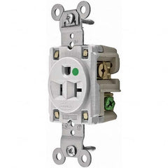 Hubbell Wiring Device-Kellems - 125V 20A NEMA 5-20R Hospital Grade White Straight Blade Single Receptacle - Americas Tooling