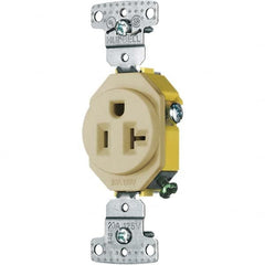 Hubbell Wiring Device-Kellems - 125V 20A NEMA 5-20R Residential Grade Ivory Straight Blade Single Receptacle - Americas Tooling