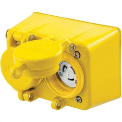 Hubbell Wiring Device-Kellems - 277 VAC 15A NEMA 7-15R Industrial Grade Yellow Straight Blade Duplex Receptacle - Americas Tooling