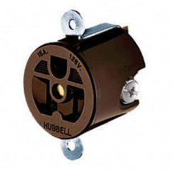 Hubbell Wiring Device-Kellems - 125V 15A NEMA 5-15R Industrial Grade Brown Straight Blade Single Receptacle - Americas Tooling