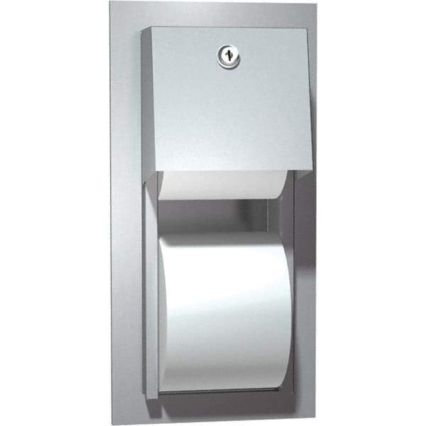 ASI-American Specialties, Inc. - Standard Double Roll Stainless Steel Toilet Tissue Dispenser - 8" Wide x 14" High x 6-1/2" Deep, Silver - Americas Tooling