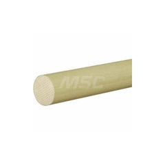 Plastic Rod: Garolite (G-10 & FR4), 4' Long, 2-1/2″ Dia, Yellow Rockwell M-110