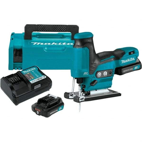 Makita - 12 Volt, 3,000 SPM, 7/8" Stroke Length, Lithium-Ion Cordless Jigsaw - 90° Cutting Angle, Series 12V MAX Battery Included - Americas Tooling