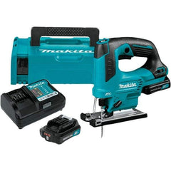 Makita - 12 Volt, 3,000 SPM, 7/8" Stroke Length, Lithium-Ion Cordless Jigsaw - 90° Cutting Angle, Series 12V MAX Battery Included - Americas Tooling