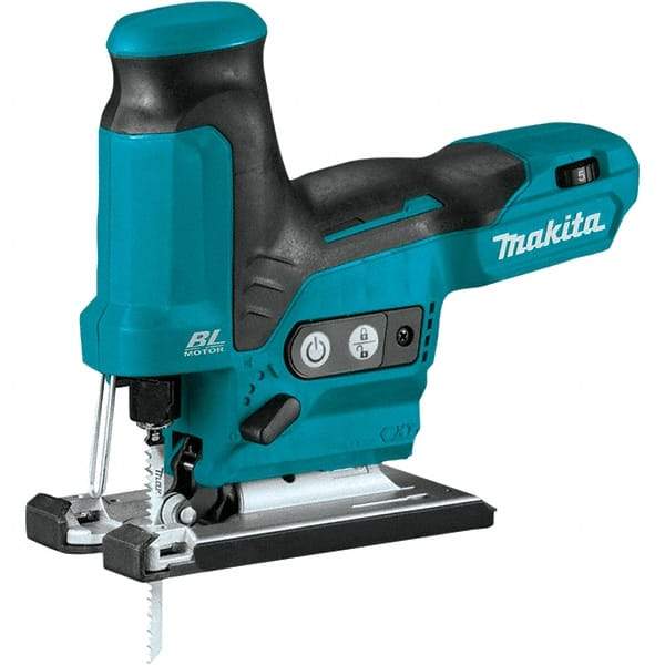 Makita - 12 Volt, 3,000 SPM, 7/8" Stroke Length, Lithium-Ion Cordless Jigsaw - 90° Cutting Angle, Series 12V MAX - Americas Tooling