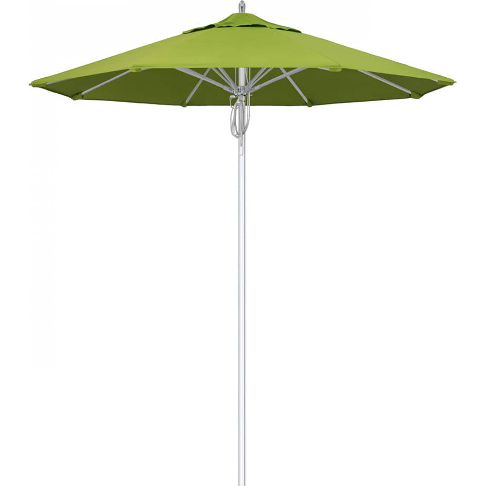 California Umbrella - Patio Umbrellas; Umbrella Diameter (Inch): 90 ; Height (Feet): 8.666 ; Fabric Color: Macaw ; Base Included: No ; Frame Material: Aluminum ; Frame Color: Silver - Exact Industrial Supply