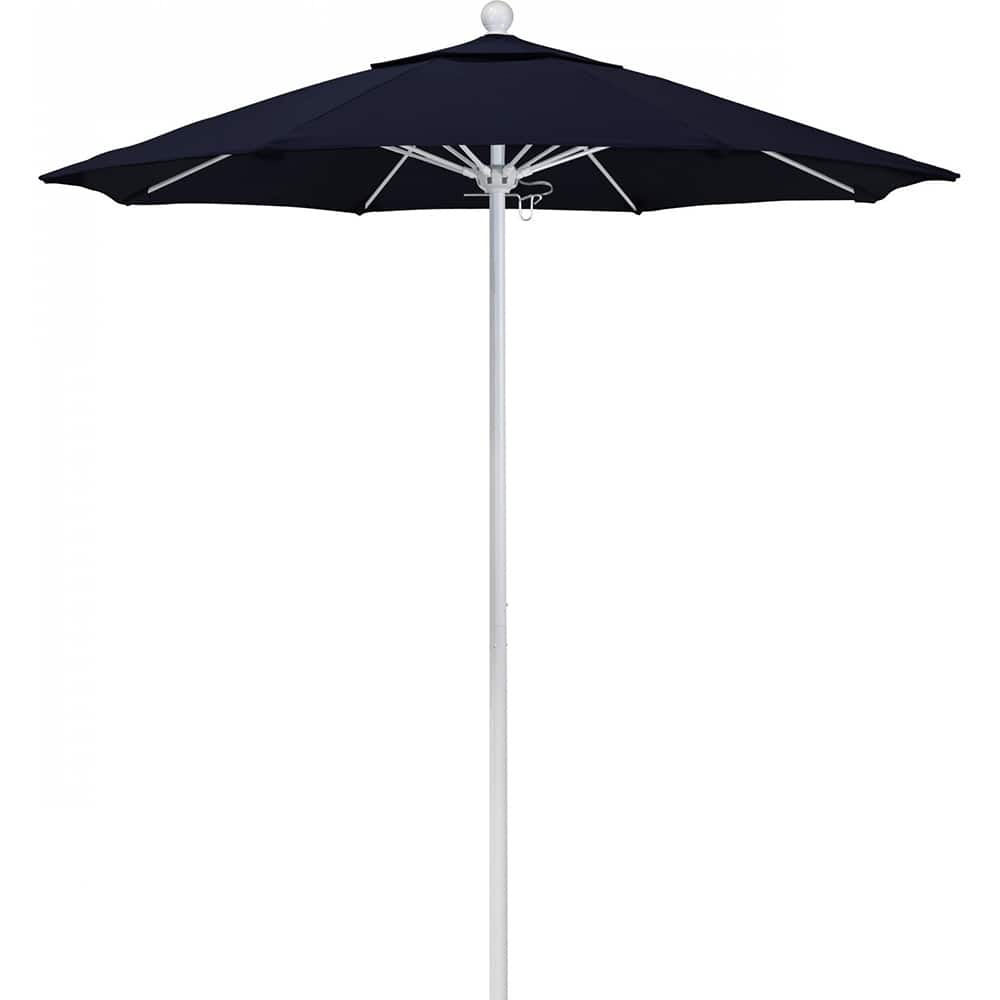 California Umbrella - Patio Umbrellas; Umbrella Diameter (Inch): 90 ; Height (Feet): 8.000 ; Fabric Color: Navy Blue ; Base Included: No ; Frame Material: Aluminum ; Frame Color: White - Exact Industrial Supply