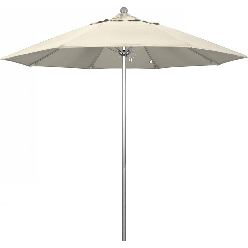 California Umbrella - Patio Umbrellas; Umbrella Diameter (Inch): 108 ; Height (Feet): 8.583 ; Fabric Color: Antique Beige ; Base Included: No ; Frame Material: Aluminum ; Frame Color: Silver - Exact Industrial Supply