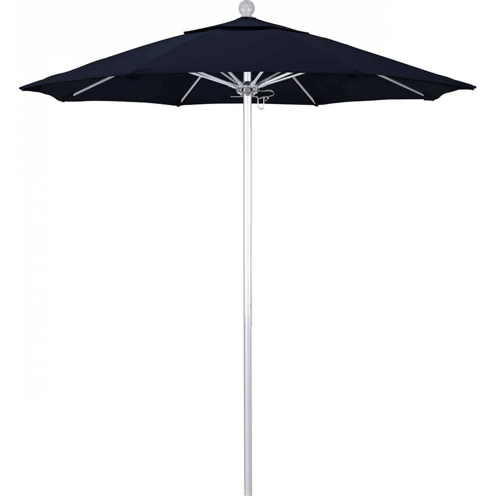 California Umbrella - Patio Umbrellas; Umbrella Diameter (Inch): 90 ; Height (Feet): 8.000 ; Fabric Color: Navy Blue ; Base Included: No ; Frame Material: Aluminum ; Frame Color: Silver - Exact Industrial Supply