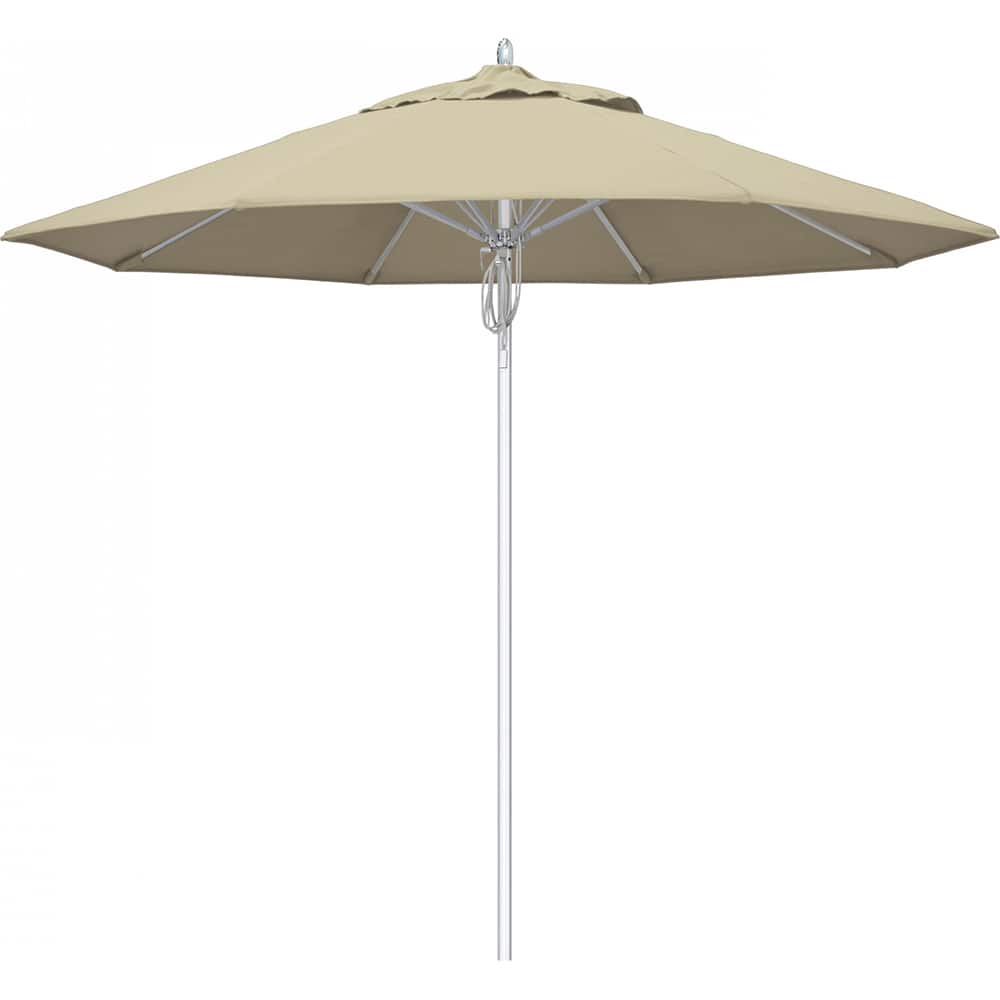 California Umbrella - Patio Umbrellas; Umbrella Diameter (Inch): 108 ; Height (Feet): 8.666 ; Fabric Color: Antique Beige ; Base Included: No ; Frame Material: Aluminum ; Frame Color: Silver - Exact Industrial Supply