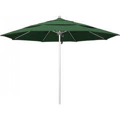 California Umbrella - Patio Umbrellas; Umbrella Diameter (Inch): 132 ; Height (Feet): 8.916 ; Fabric Color: Hunter Green ; Base Included: No ; Frame Material: Aluminum ; Frame Color: Silver - Exact Industrial Supply