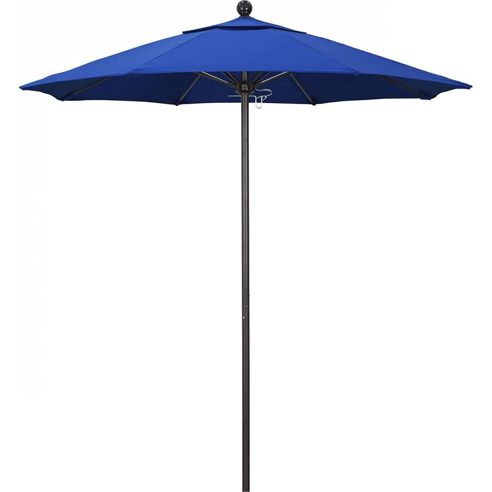 California Umbrella - Patio Umbrellas; Umbrella Diameter (Inch): 90 ; Height (Feet): 8.000 ; Fabric Color: Royal Blue ; Base Included: No ; Frame Material: Aluminum ; Frame Color: Bronze - Exact Industrial Supply