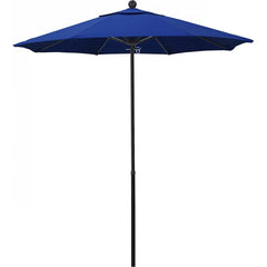 California Umbrella - Patio Umbrellas; Umbrella Diameter (Inch): 90 ; Height (Feet): 7.750 ; Fabric Color: Pacific Blue ; Base Included: No ; Frame Material: Aluminum ; Frame Color: Black - Exact Industrial Supply