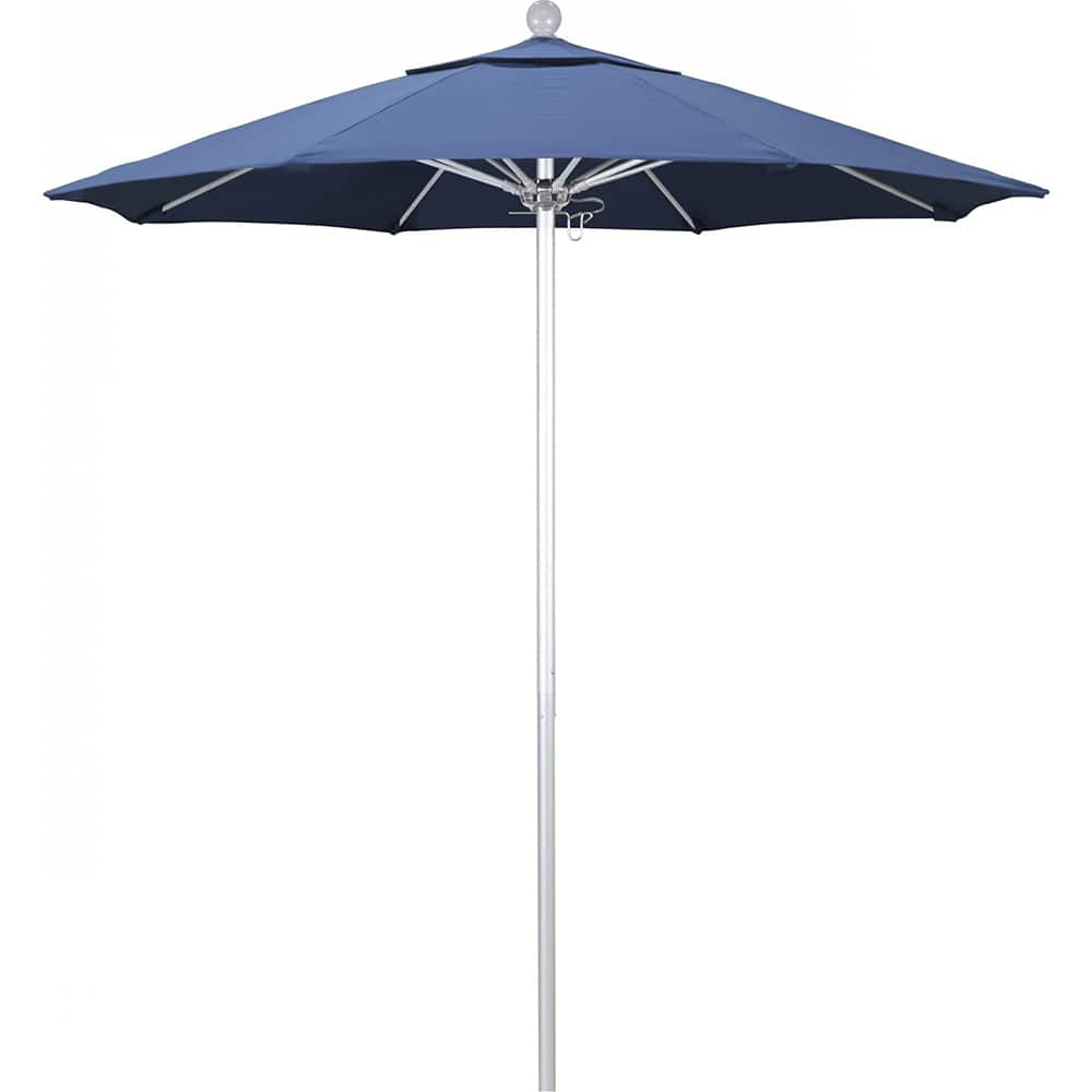 California Umbrella - Patio Umbrellas; Umbrella Diameter (Inch): 90 ; Height (Feet): 8.000 ; Fabric Color: Frost Blue ; Base Included: No ; Frame Material: Aluminum ; Frame Color: Silver - Exact Industrial Supply