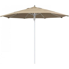 California Umbrella - Patio Umbrellas; Umbrella Diameter (Inch): 132 ; Height (Feet): 8.666 ; Fabric Color: Antique Beige ; Base Included: No ; Frame Material: Aluminum ; Frame Color: Silver - Exact Industrial Supply