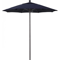 California Umbrella - Patio Umbrellas; Umbrella Diameter (Inch): 90 ; Height (Feet): 8.000 ; Fabric Color: Navy Blue ; Base Included: No ; Frame Material: Aluminum ; Frame Color: Bronze - Exact Industrial Supply