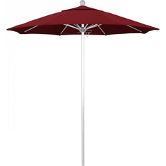 California Umbrella - Patio Umbrellas; Umbrella Diameter (Inch): 90 ; Height (Feet): 8.000 ; Fabric Color: Red ; Base Included: No ; Frame Material: Aluminum ; Frame Color: Silver - Exact Industrial Supply