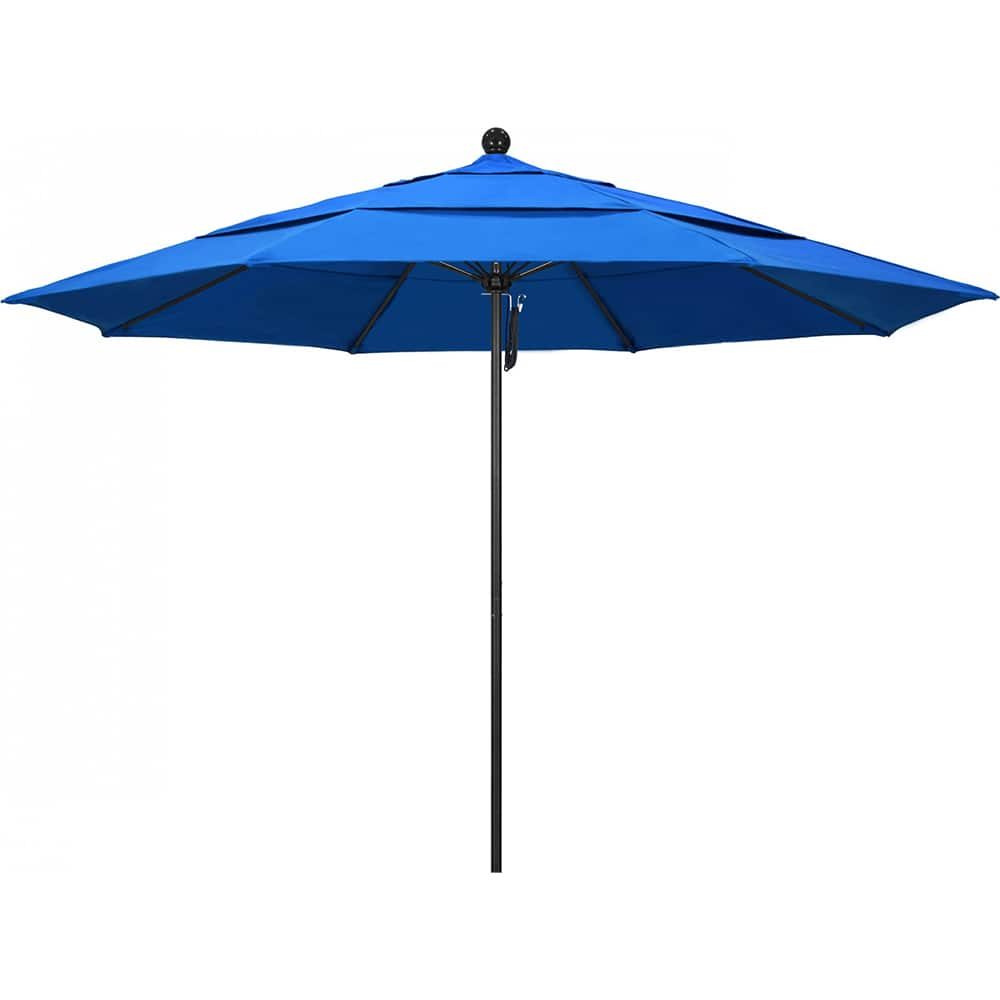 California Umbrella - Patio Umbrellas; Umbrella Diameter (Inch): 132 ; Height (Feet): 8.916 ; Fabric Color: Royal Blue ; Base Included: No ; Frame Material: Aluminum ; Frame Color: Black - Exact Industrial Supply