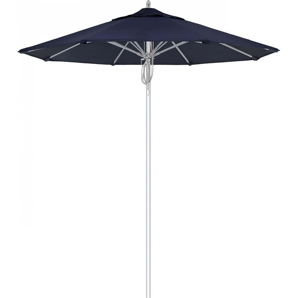 California Umbrella - Patio Umbrellas; Umbrella Diameter (Inch): 90 ; Height (Feet): 8.666 ; Fabric Color: Navy Blue ; Base Included: No ; Frame Material: Aluminum ; Frame Color: Silver - Exact Industrial Supply