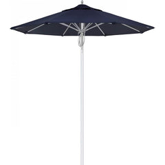 California Umbrella - Patio Umbrellas; Umbrella Diameter (Inch): 90 ; Height (Feet): 8.666 ; Fabric Color: Navy Blue ; Base Included: No ; Frame Material: Aluminum ; Frame Color: Silver - Exact Industrial Supply