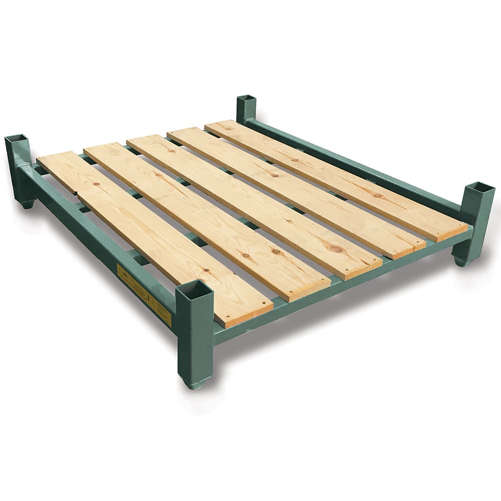 Steel King - Storage Racks; Type: Portable Rack w/Wood Deck Base ; Width (Inch): 60 ; Height (Inch): 6 ; Depth (Inch): 42 ; Number of Bays: 0 ; Color: Vista Green - Exact Industrial Supply