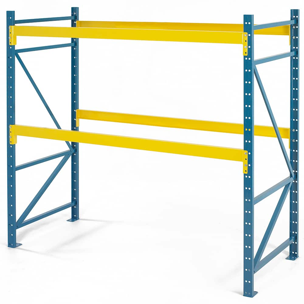 Steel King - Storage Racks; Type: Pallet Rack Starter Unit ; Width (Inch): 120 ; Height (Inch): 144 ; Depth (Inch): 42 ; Number of Bays: 1 ; Color: Blue; Yellow - Exact Industrial Supply