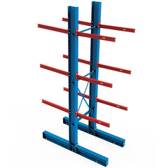 Steel King - Cantilever Racks; Type: Heavy-Duty Single Side Cantilever Rack Starter Unit ; Starter or Add-On: Starter ; Arm Style: Without Lip ; Load Capacity (Lb.): 13010.000 ; Height (Feet): 12 ; Base Length (Inch): 48 - Exact Industrial Supply