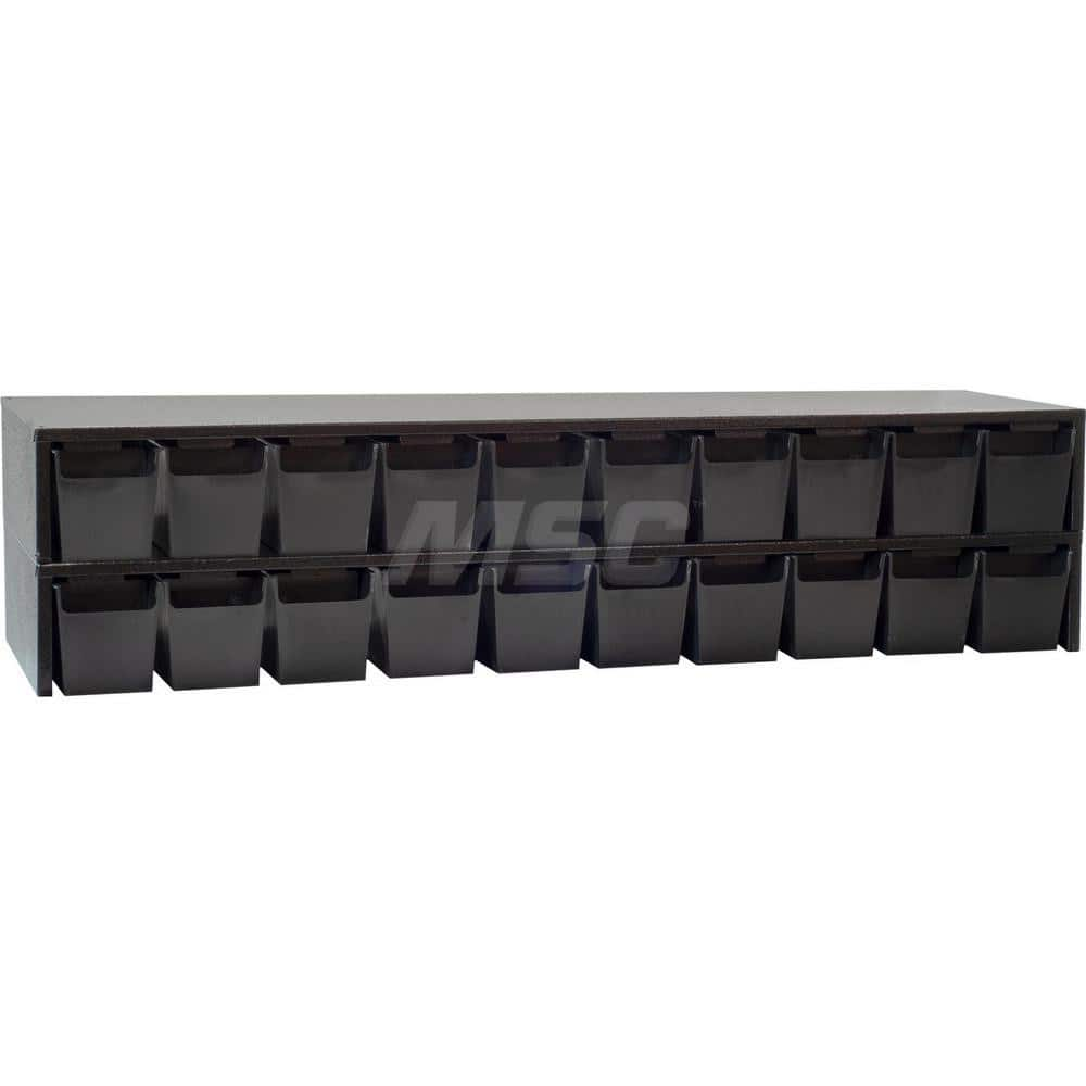 Platt & LaBonia - Stacking Bins; Type: Stacking Bins ; Width (Inch): 40 ; Height (Inch): 9-5/16 ; Bin Material: Plastic ; Bin Color: Red ; Features: Includes (10) Small & (5) Large Black High Impact Styrene Bins; Each Bin Includes (2) Adjustable Dividers - Exact Industrial Supply