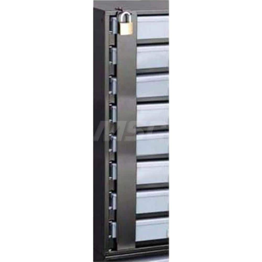 Platt & LaBonia - Cabinet Components & Accessories; Type: Lock Bar System ; For Use With: 8DH-M Rack ; Color: Black ; Material: Steel ; Width (Inch): 2-5/8 ; Depth (Inch): 1/2 - Exact Industrial Supply