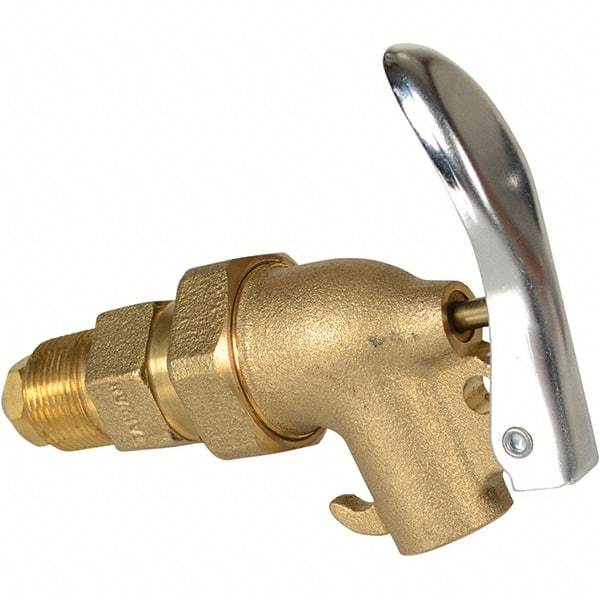 Vestil - 3/4" NPT Brass Adjustable Drum Faucet - 4" Long Extension - Americas Tooling