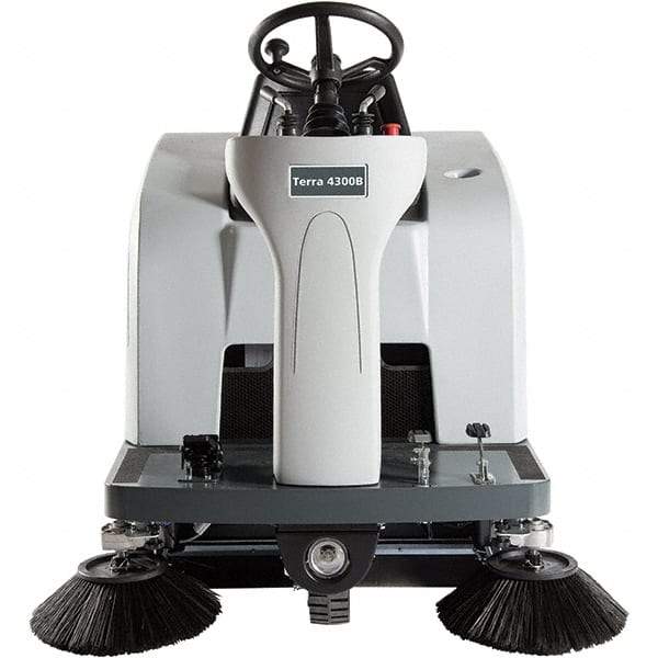 Advance - 46" Cleaning Width, Battery Powered Walk Behind & Sweeper - 0.8 hp, 420 RPM, Series Terra 4300B - Americas Tooling