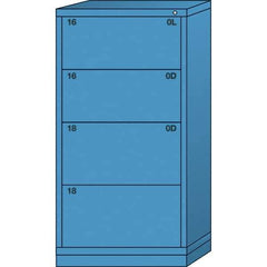 Lyon - 4 Drawer, Standard Eye-Level - Multiple Drawer Access Cabinet - Steel, 30" Wide x 28-1/4" Deep x 59-1/4" High, Wedgewood Blue - Americas Tooling