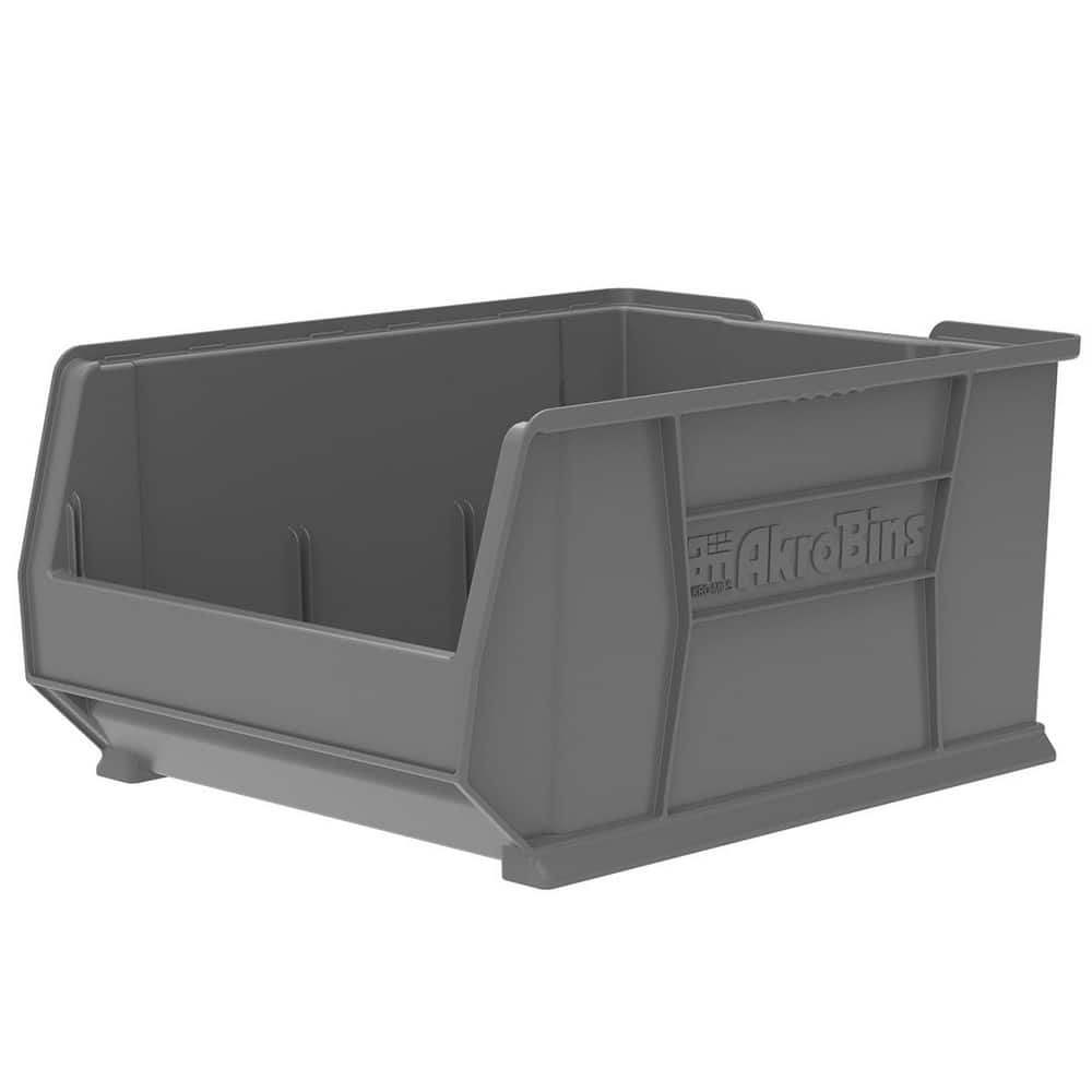 Plastic Hopper Stacking Bin: Gray