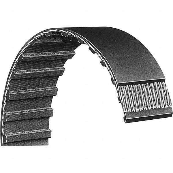 Bando - Section H, 1" Wide, 60" Outside Length, Timing Belt - Neoprene Rubber, Black, Series L, No. 600L100 - Americas Tooling