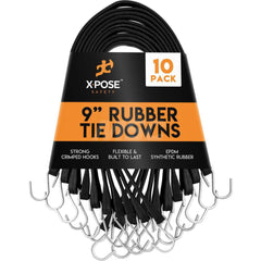 9' Heavy-Duty Tie Down with S-Hook End Rubber, Black