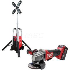 Portable Work Lights; Portable Type: Floor; Lamp Type: LED; Power Type: Cordless; Overall Fixture Length (Inch): 13.67; Battery Chemistry: Lithium-Ion; Includes: 4-1/2″ Paddle with One Battery Cordless Small Angle Grinder; MX FUEL Rocket Tower Light/Charg