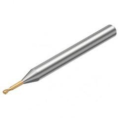 R216.42-00330-FC03G 1700 0.3mm 2 FL Solid Carbide ball nose endmill w/Cylindrical with Neck Shank - Americas Tooling